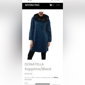 Mycra Pac Donatella Reversible Pleat Hooded Raincoat black plum S/M